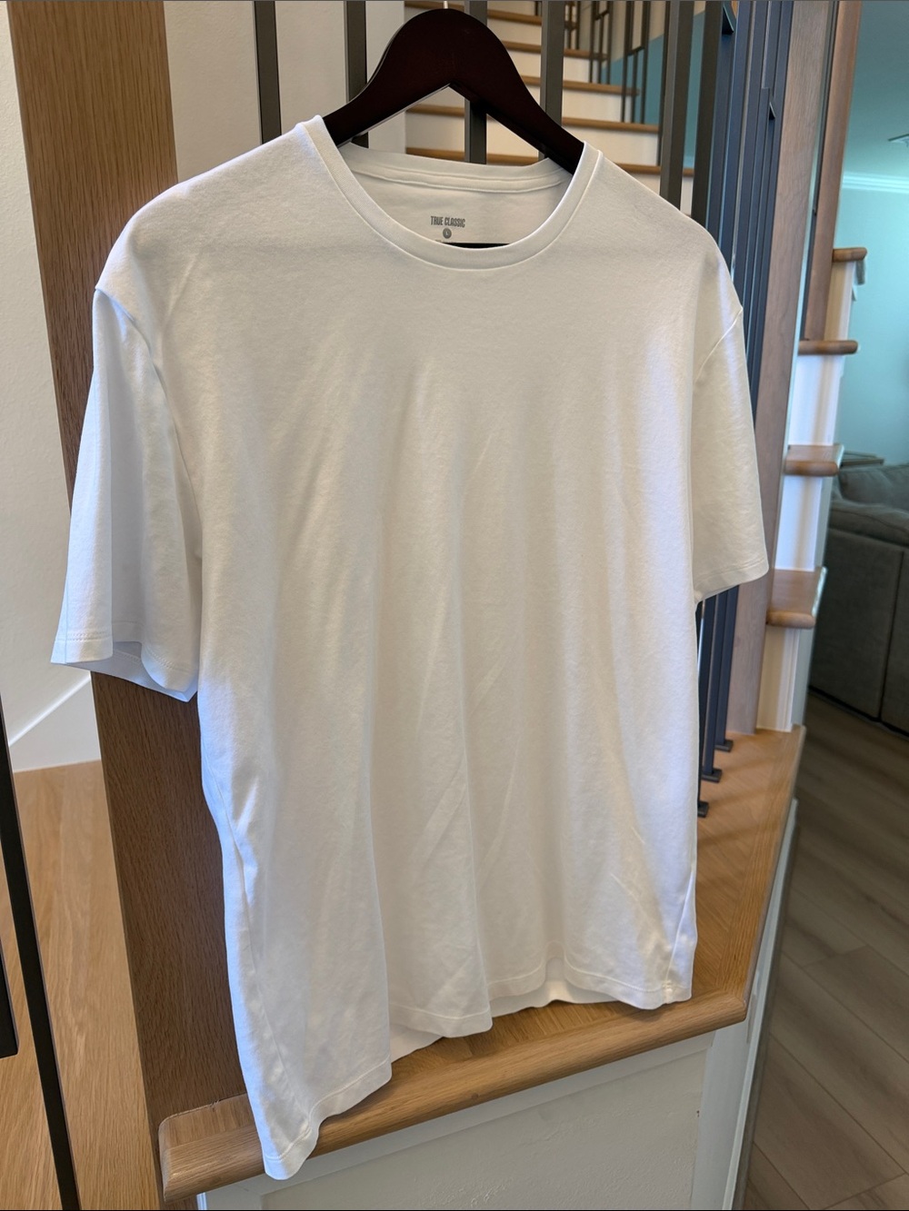 True Classic White Men's Crew Neck T-Shirt